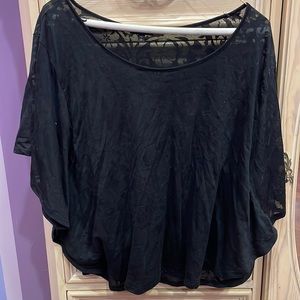Express off the shoulder sheer, flowy top black